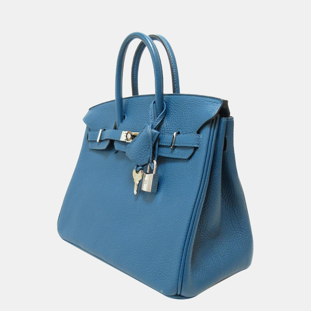 

Hermes Blue Togo Leather Palladium Hardware Birkin 25 Bag