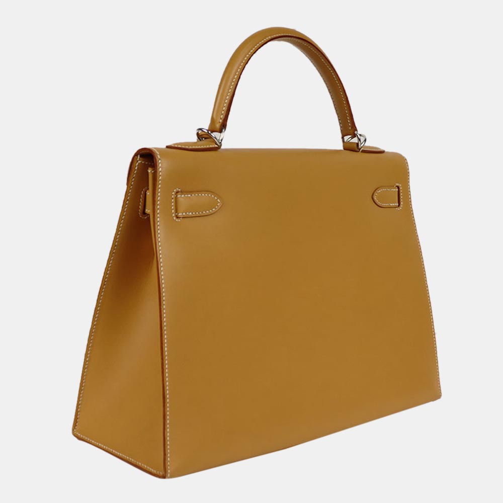 

Hermes Natural Leather Palladium Hardware Kelly 32 Bag, Brown