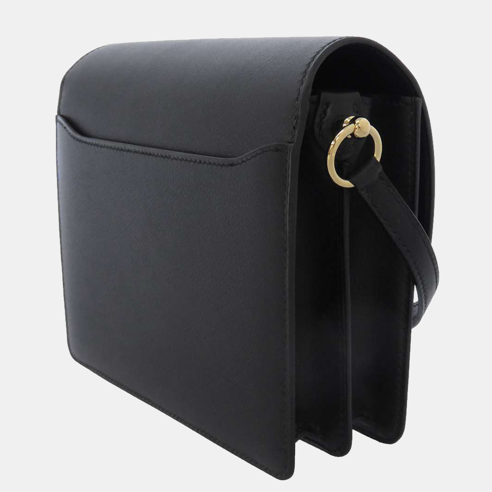 

Hermes Black Leather Evercolor Mini Sac Roulis Shoulder Bag