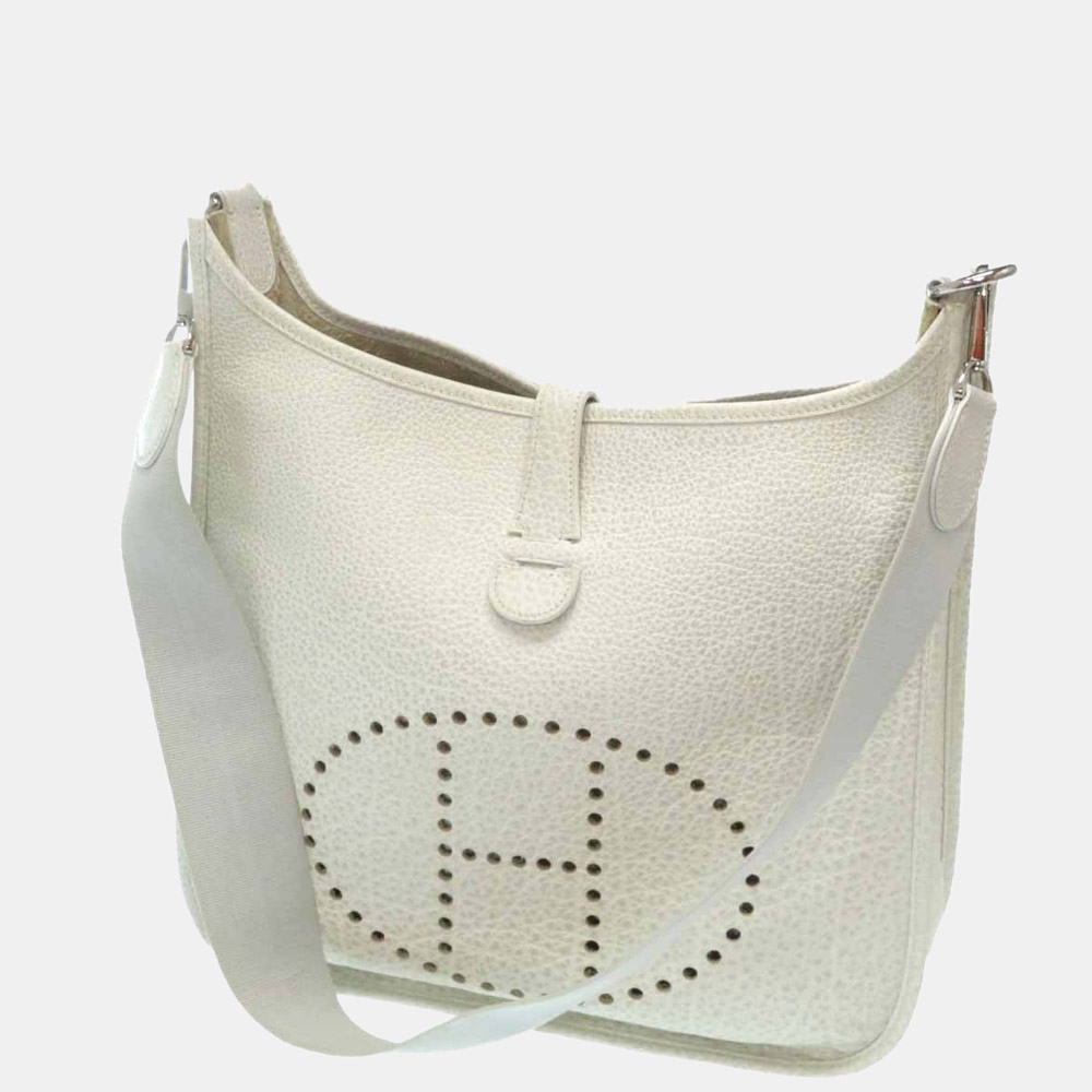 

Hermes Evelyn PM Dalmatian Buffle Skipper Shoulder Bag White