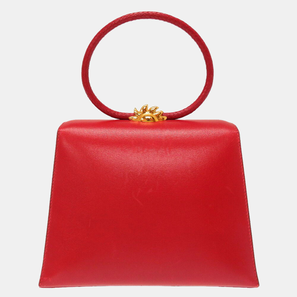

Hermes Sun Box Calf Rouge Viff Gold Hardware Vintage Handbag Bag Red