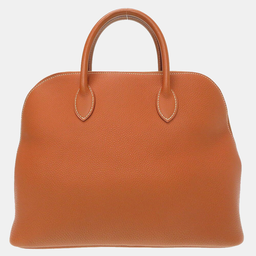 

Hermes Web Fjord Gold Silver Hardware Handbag, Brown