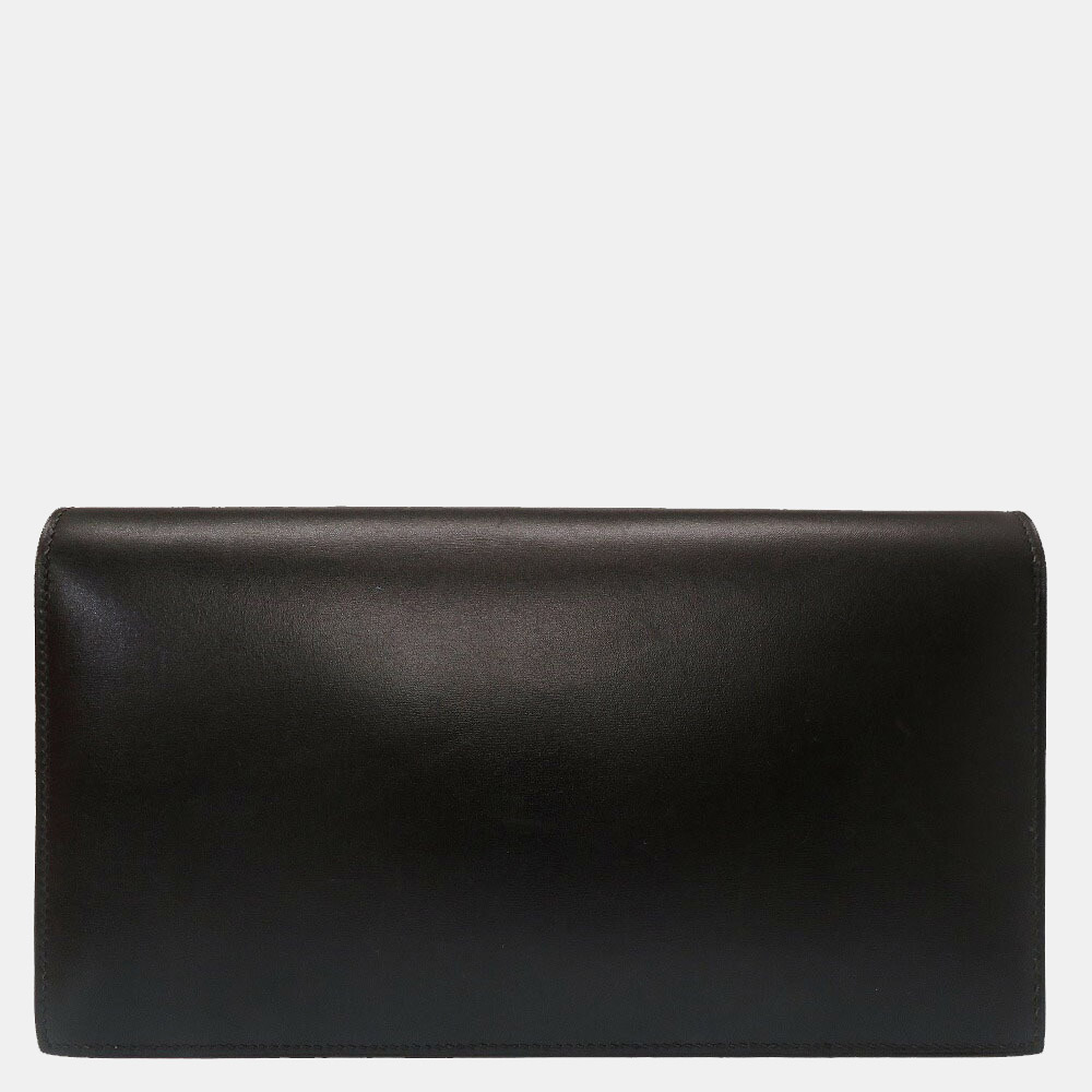 

Hermes Piano Box Calf Black Silver Hardware Clutch Bag