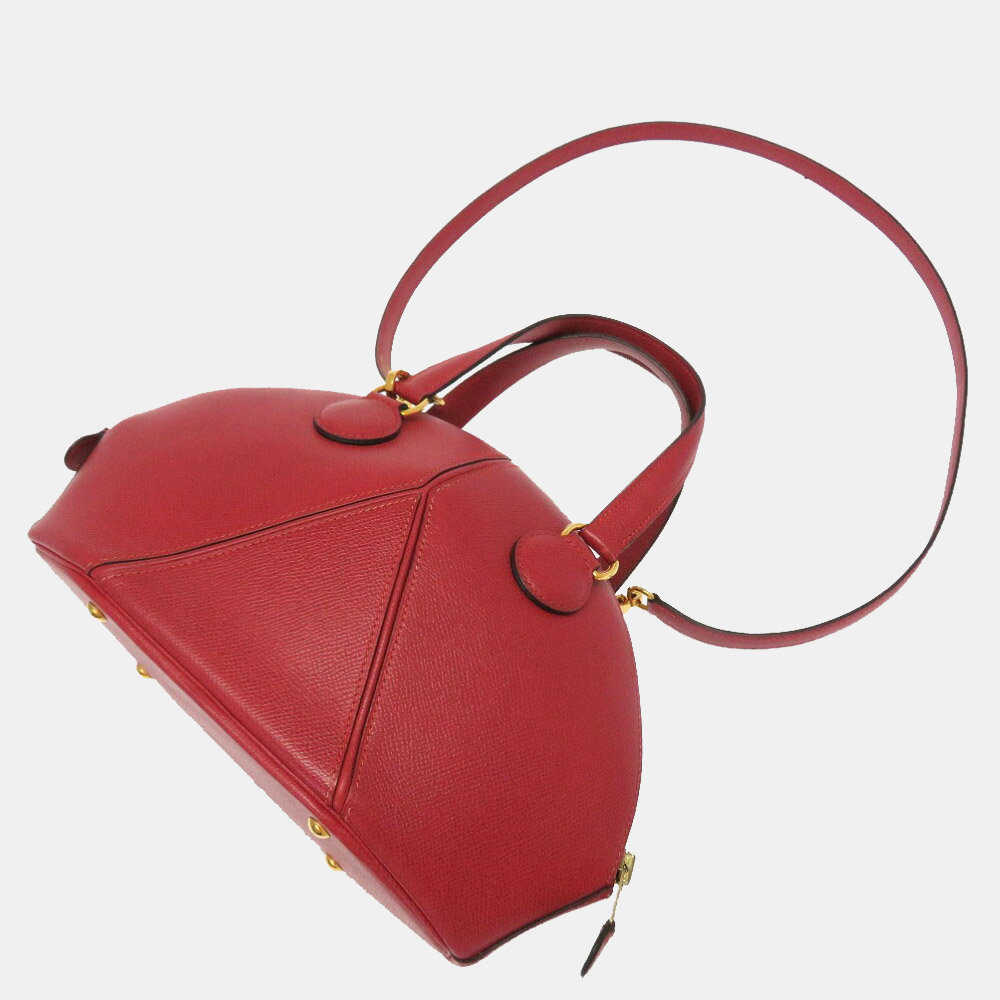 

Hermes Ild Vaux Kushbel Rouge Viff Y engraved 2WAY handbag, Red