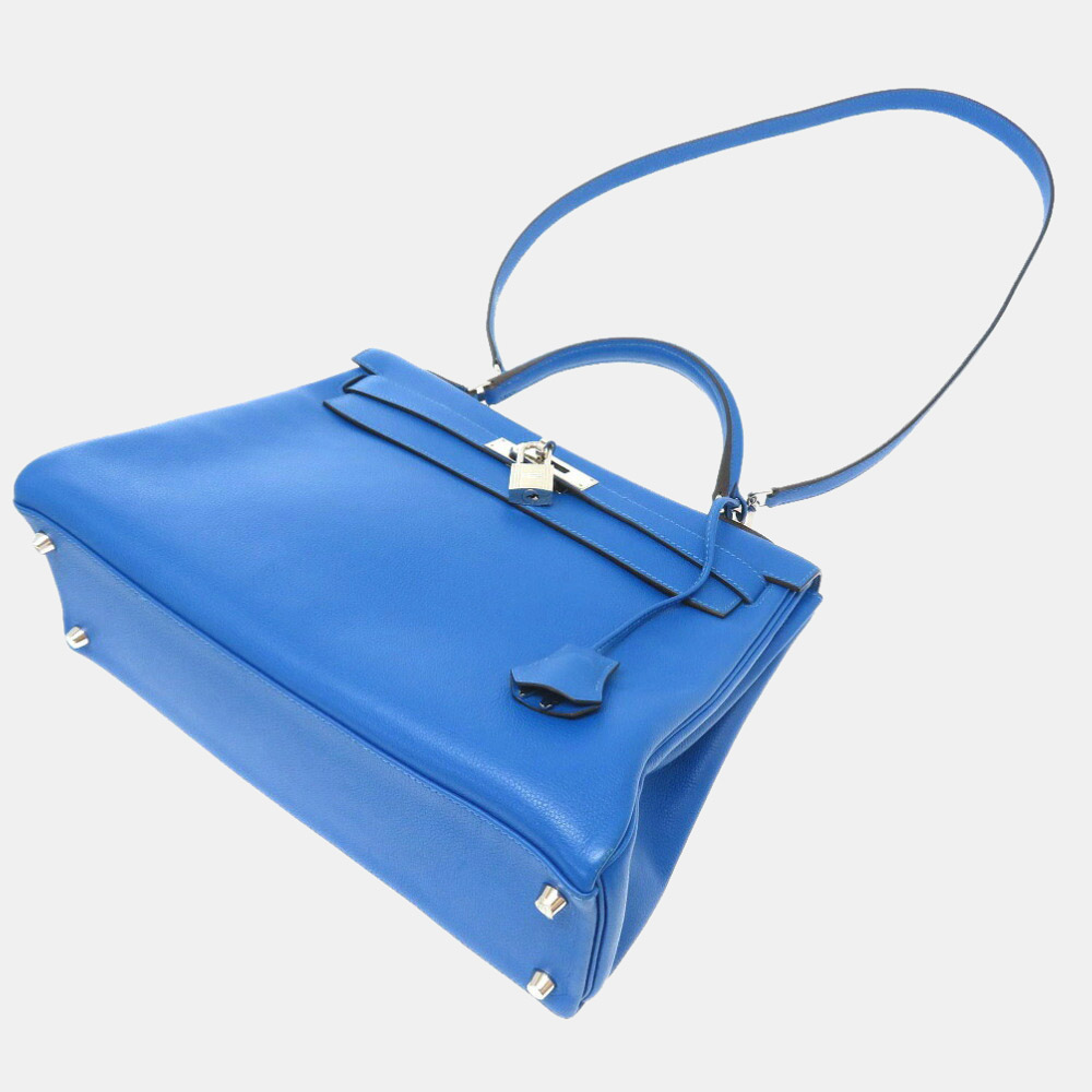 

Hermes Kelly 32 Inner stitch Evercolor Blue Zanzibar X engraved (made in 2016) Handbag