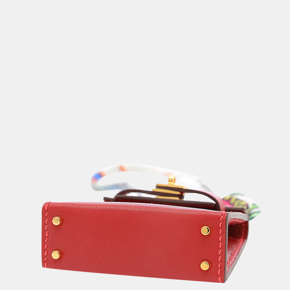 

Hermes Kelly Twilly Charm Tadelact Rouge Viff Y Engraved Handbag, Red