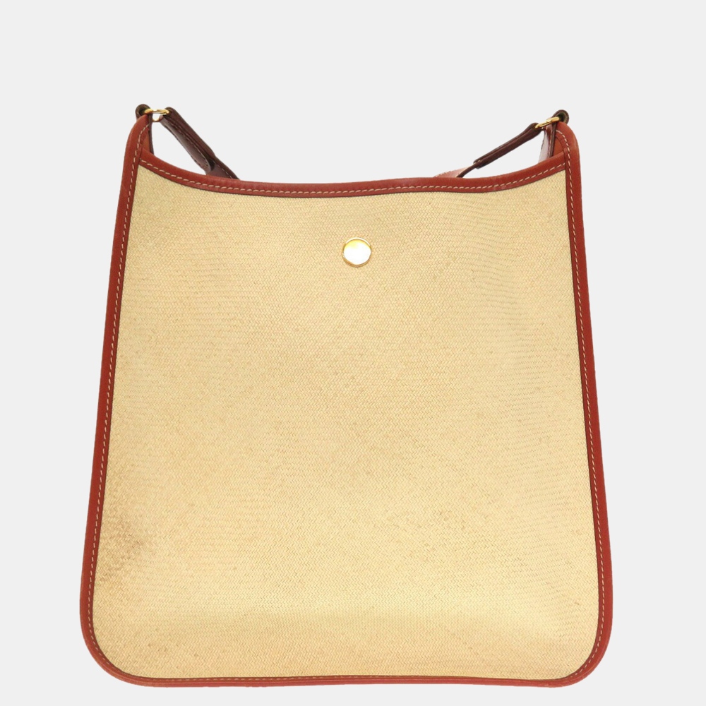 

Hermes Vespa PM Straw Beige Shoulder Bag Brown