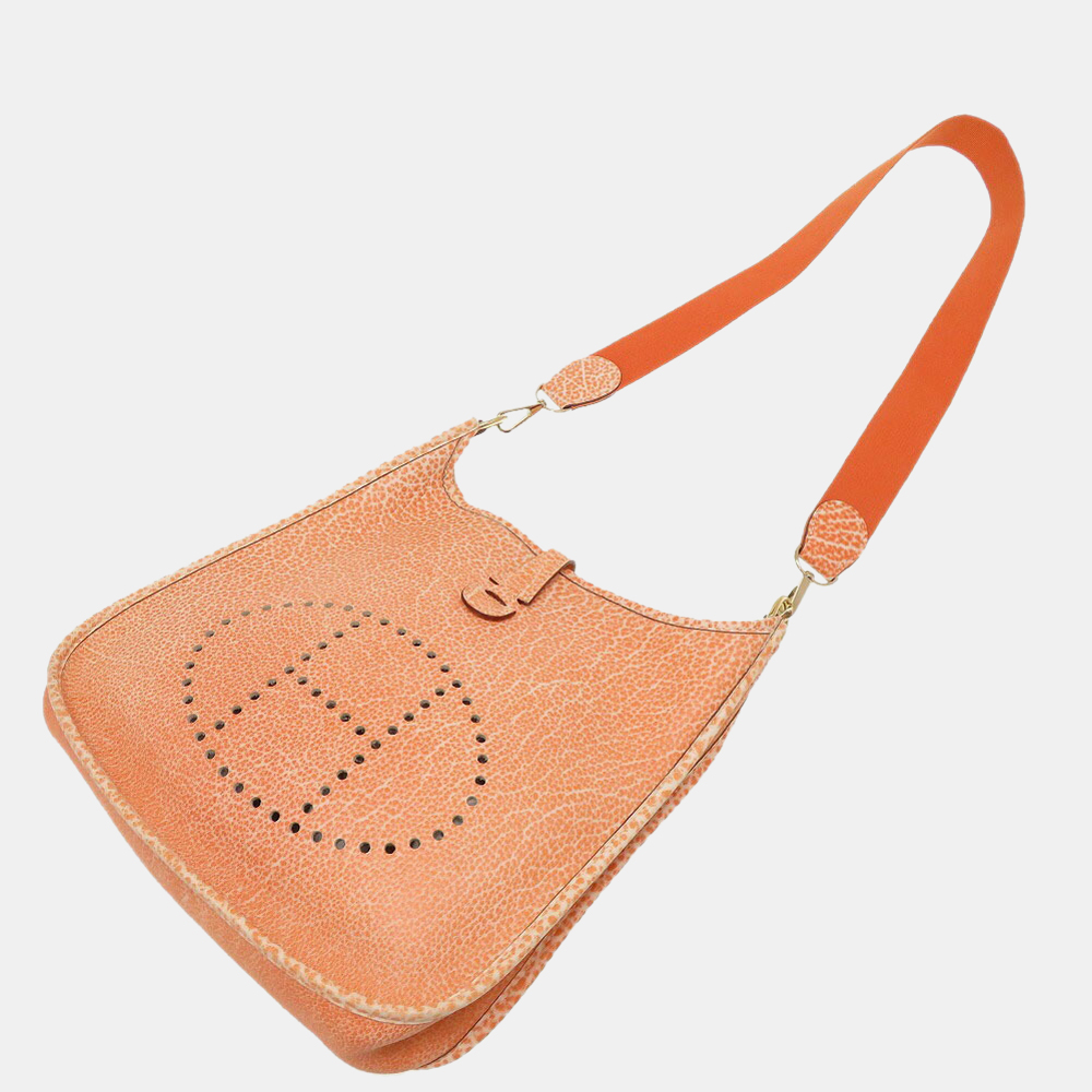 

Hermes Evelyn PM Buffle Skipper Orange F Engraved Shoulder Bag