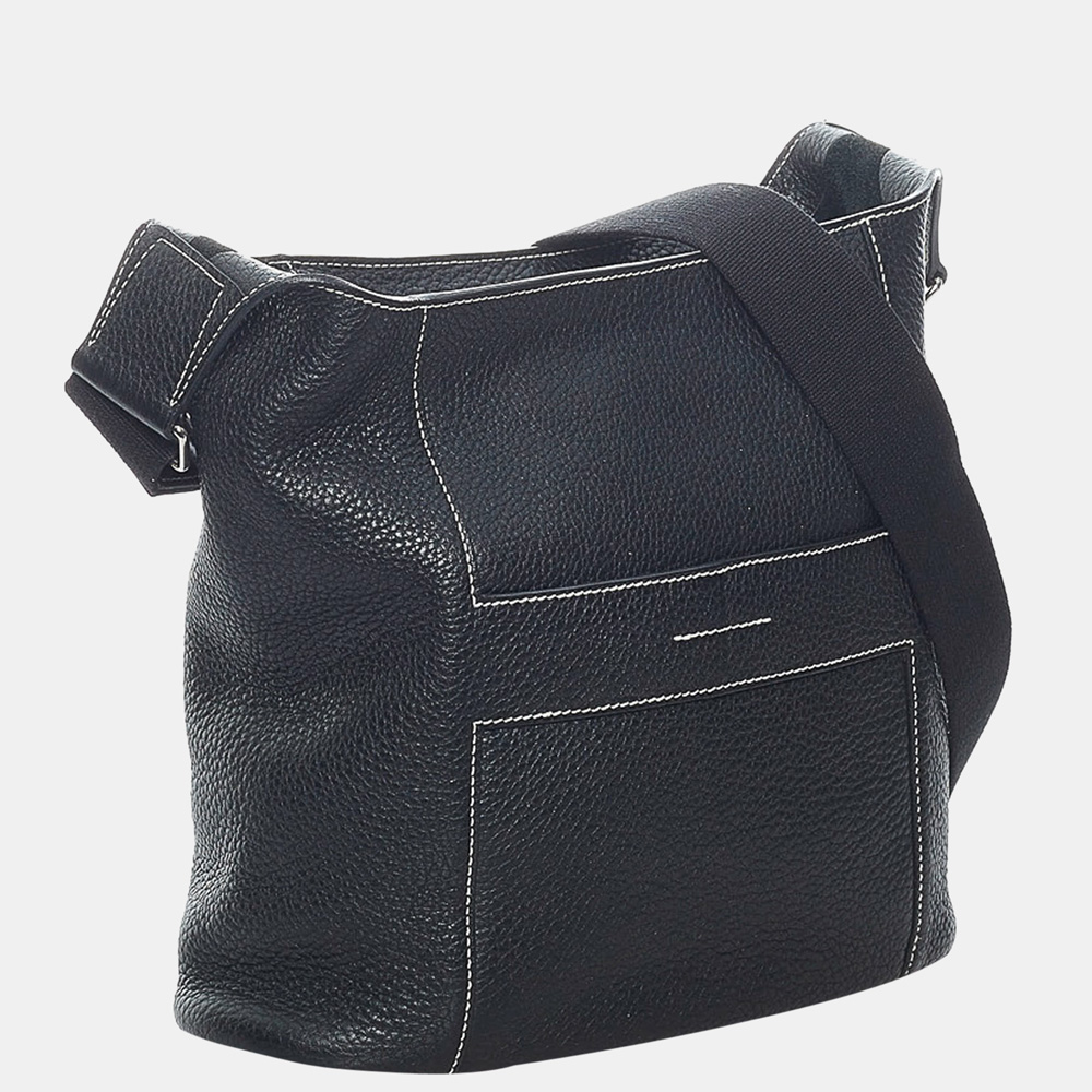 

Hermes Black Taurillon Clemence Sac Good News Crossbody Bag