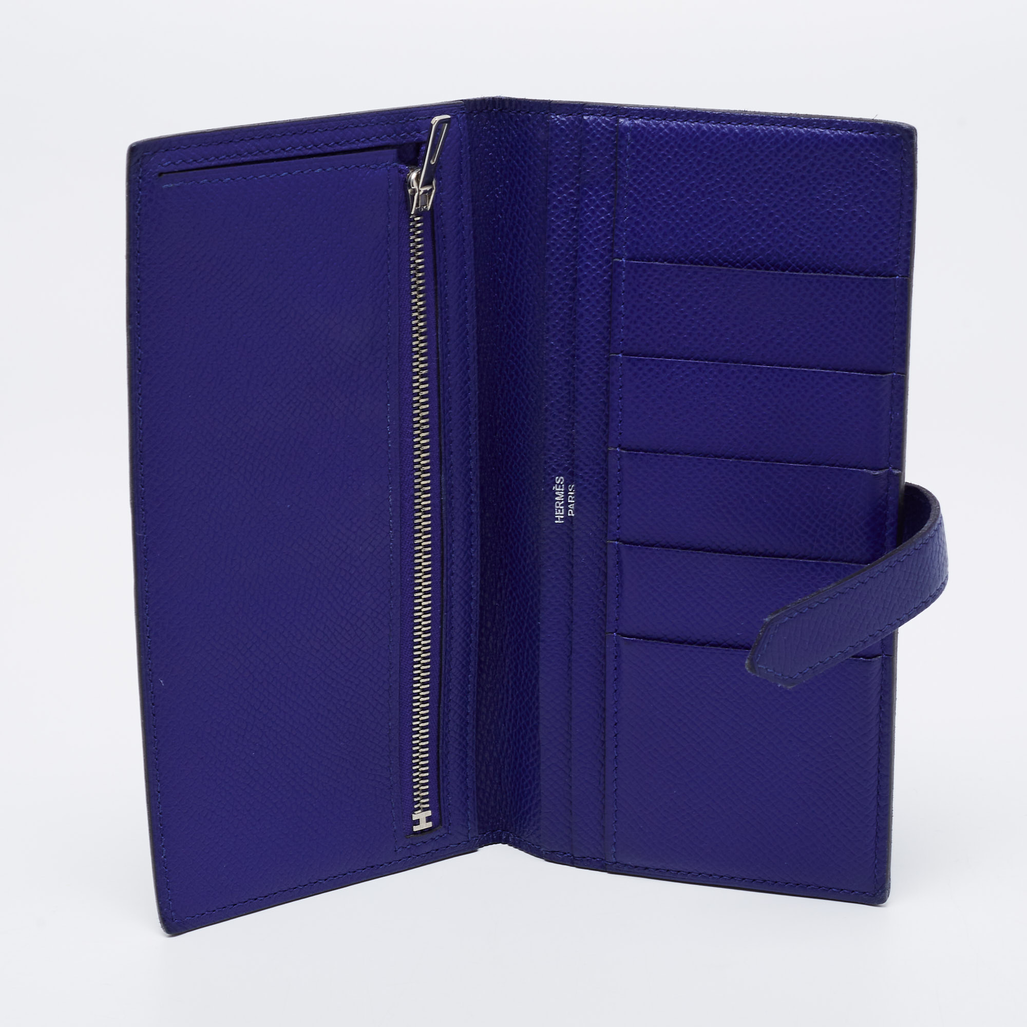 

Hermés Bleu Electric Epsom Leather Bearn Gusset Wallet, Blue