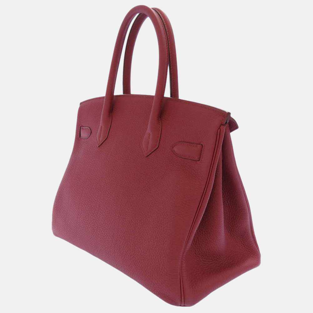 

Hermes Red Togo Leather Palladium Hardware Birkin 30 Bag