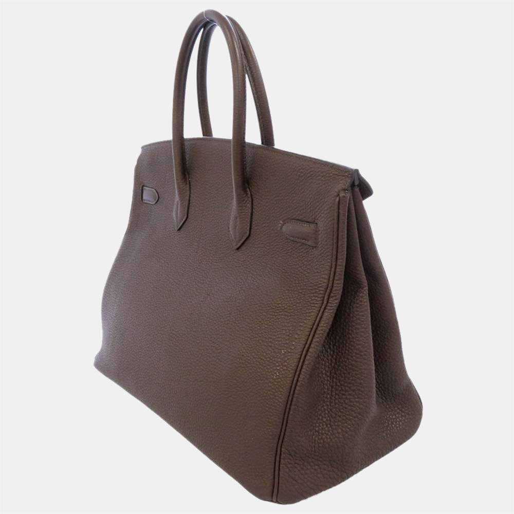 

Hermes Brown Togo Leather Gold Hardware Birkin 35 Bag