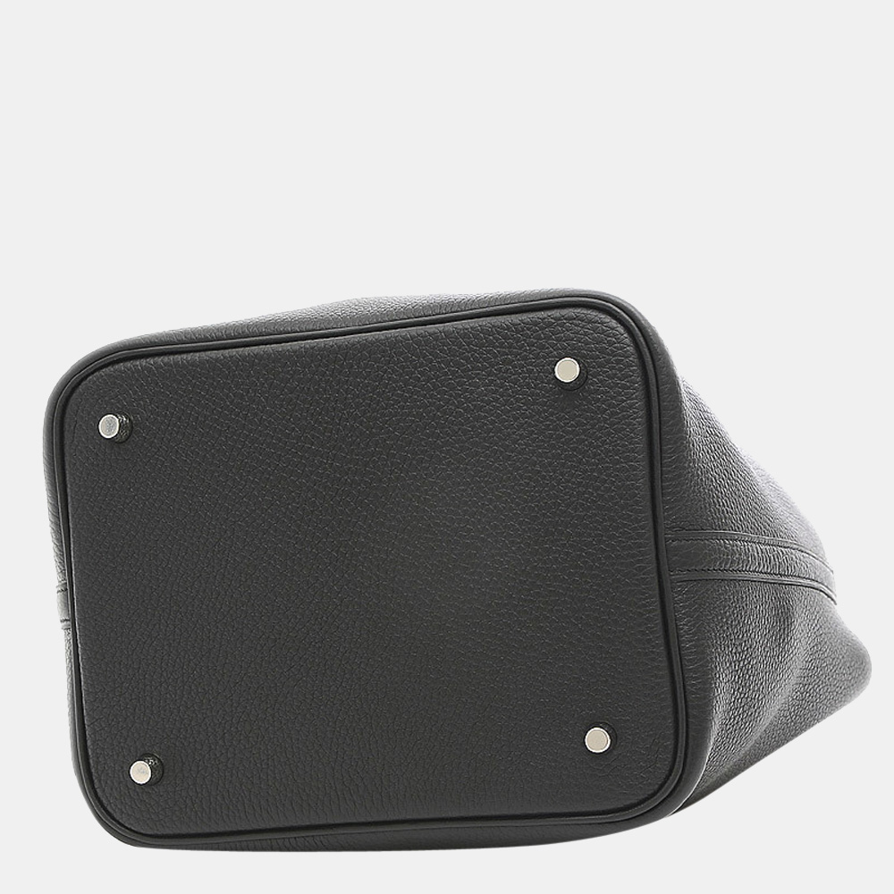 

Hermes Picotin Taurillon Clemence Leather Handbag Black