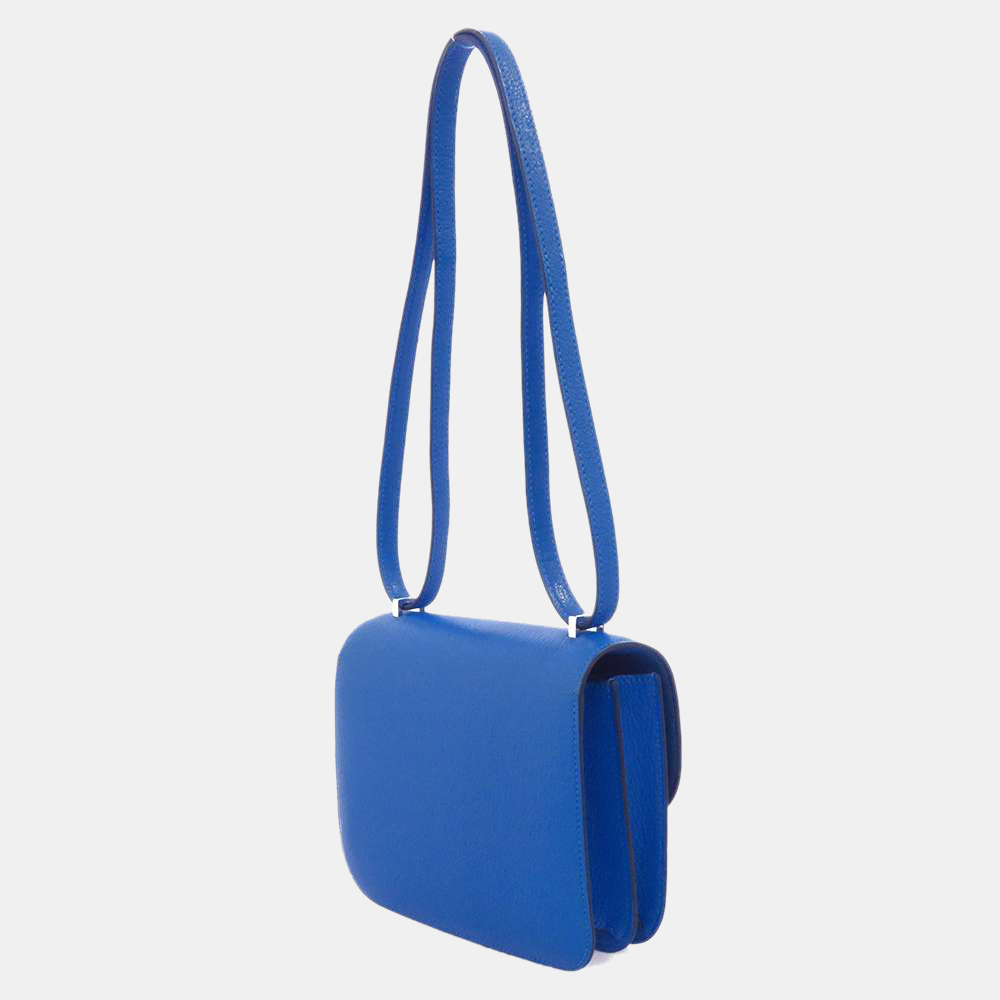 

Hermes Blue Chevre Myzore Leather Constance Mini III Shoulder Bag