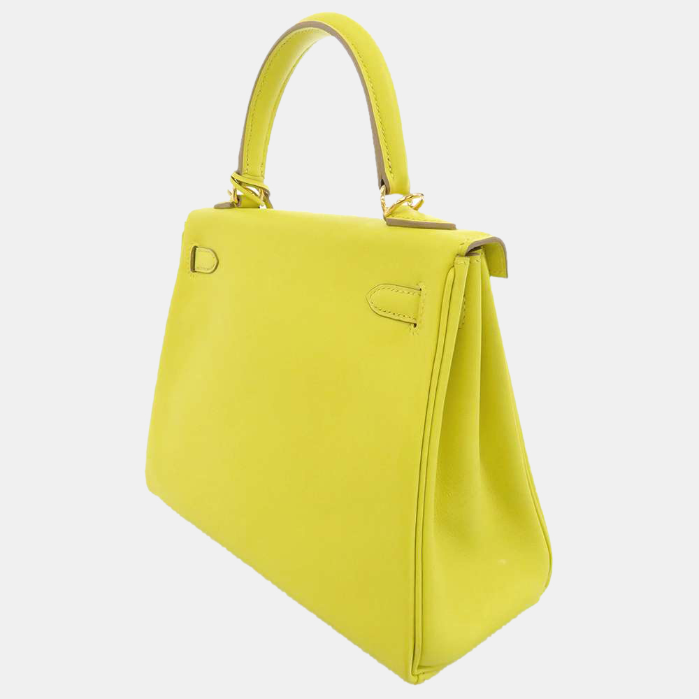 

Hermes Yellow Swift Leather Gold Hardware Kelly Retourne 25 Bag