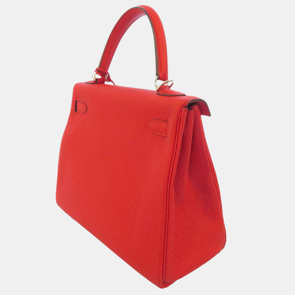 

Hermes Red Togo Leather Palladium Hardware Kelly 25 Bag