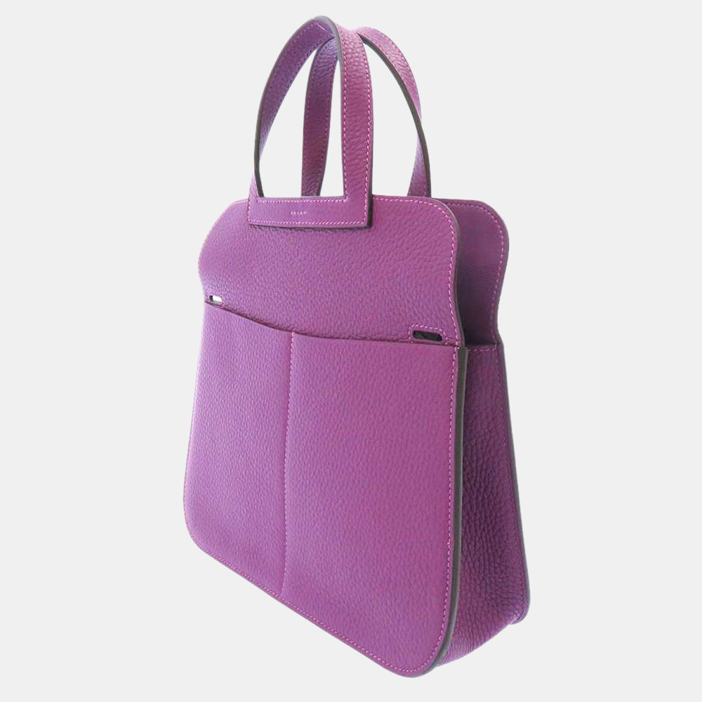 

Hermes Purple Taurillon Clemence Leather Halzan 25 Shoulder Bag