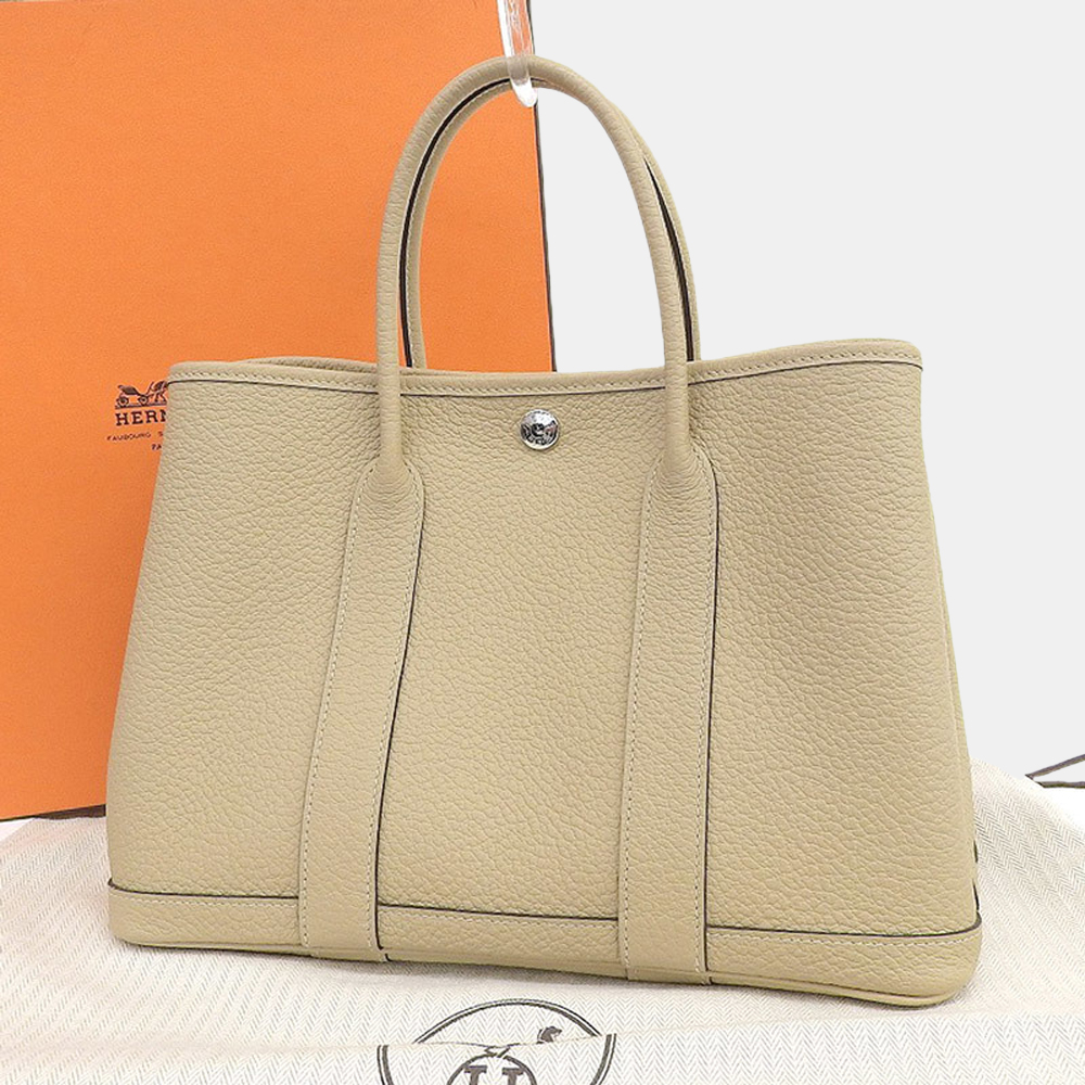 

Hermes Bag Ladies Tote Garden PM Negonda Beige C Engraved