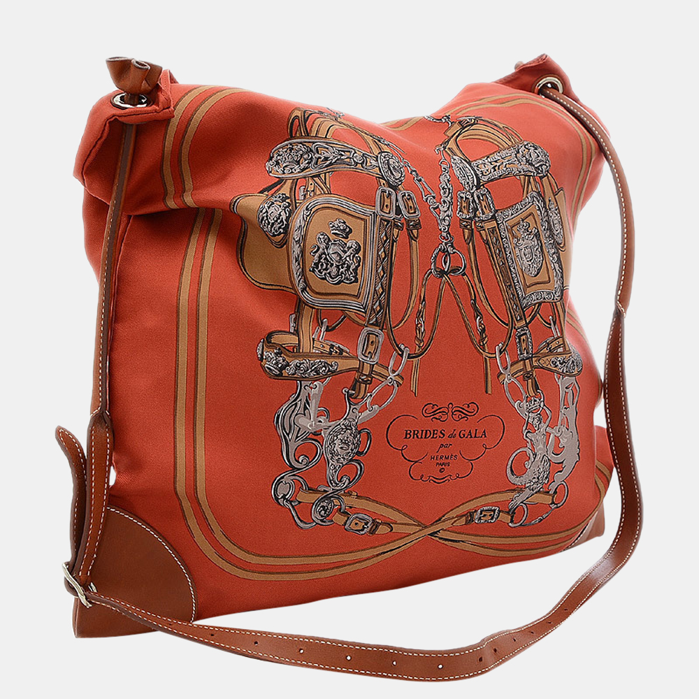 

Hermes Silk,Barenia Leather Shoulder Bag Fauve,Orange