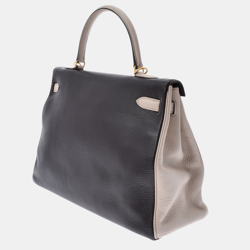 

Hermes Tricolor Clemence Leather Gold Hardware Kelly 35 Bag, Multicolor