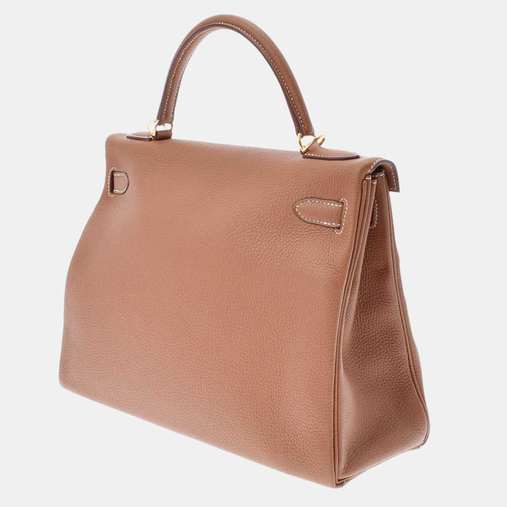 

Hermes Brown Togo Leather Gold Hardware Kelly 32 Bag