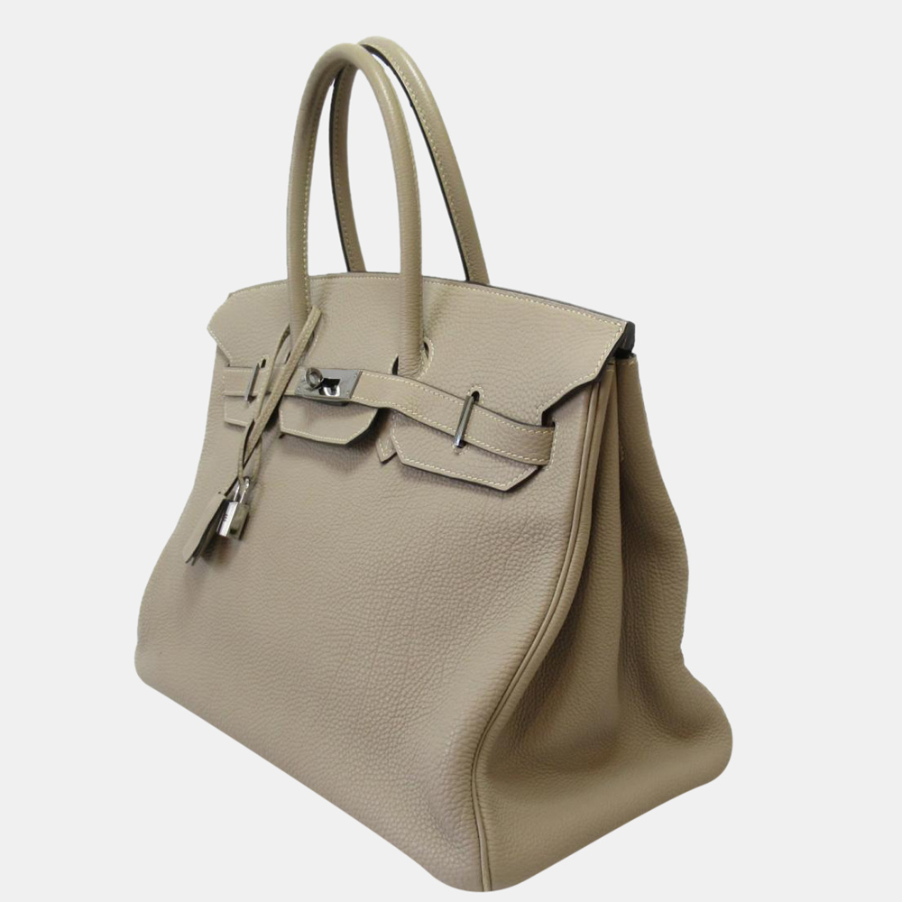 

Hermes Grey Togo Leather Palladium Hardware Birkin 35 Bag