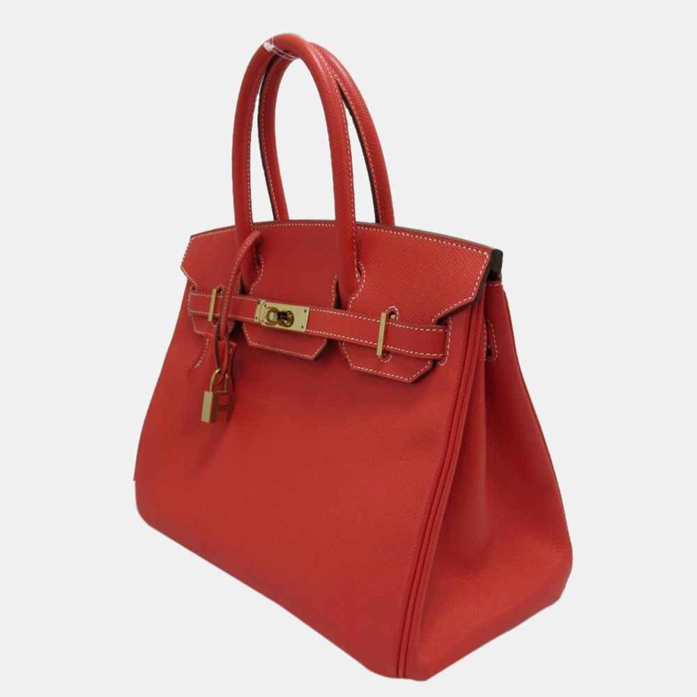 

Hermes Red Epsom Leather Gold Hardware Birkin 30 Bag