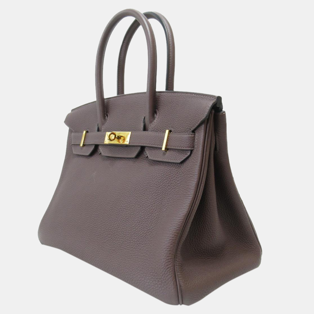 

Hermes Brown Togo Leather Gold Hardware Birkin 30 Bag