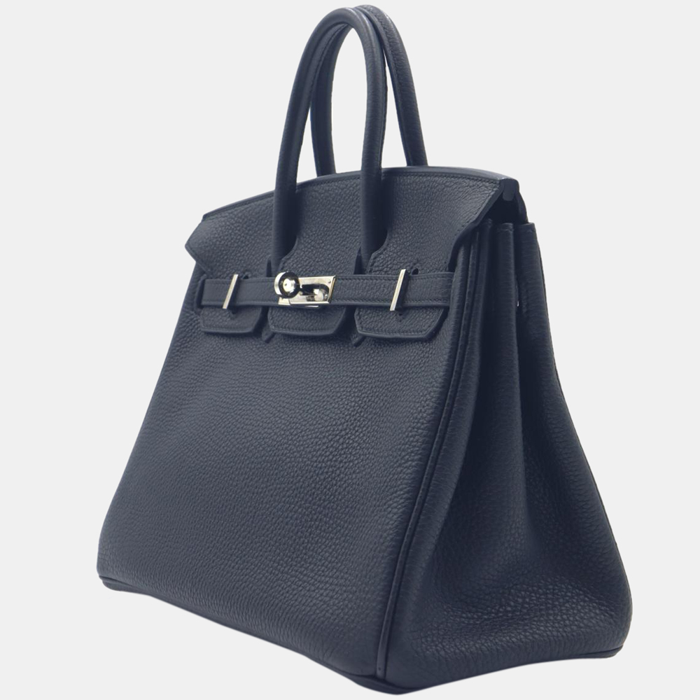 

Hermes Black Togo Leather Palladium Hardware Birkin 25 Bag