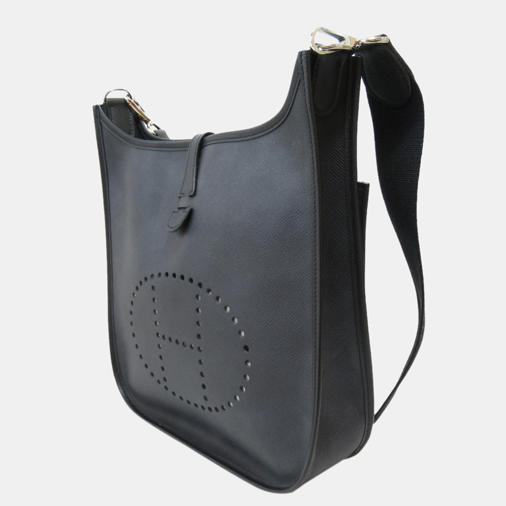 

Hermes Black Epsom Leather Evelyn II PM Shoulder Bag