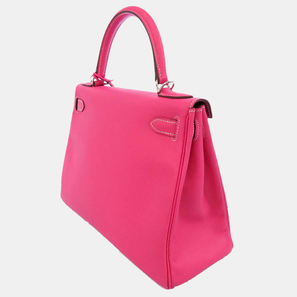 

Hermes Candy Pink Epsom Leather Palladium Hardware Kelly 28 Bag