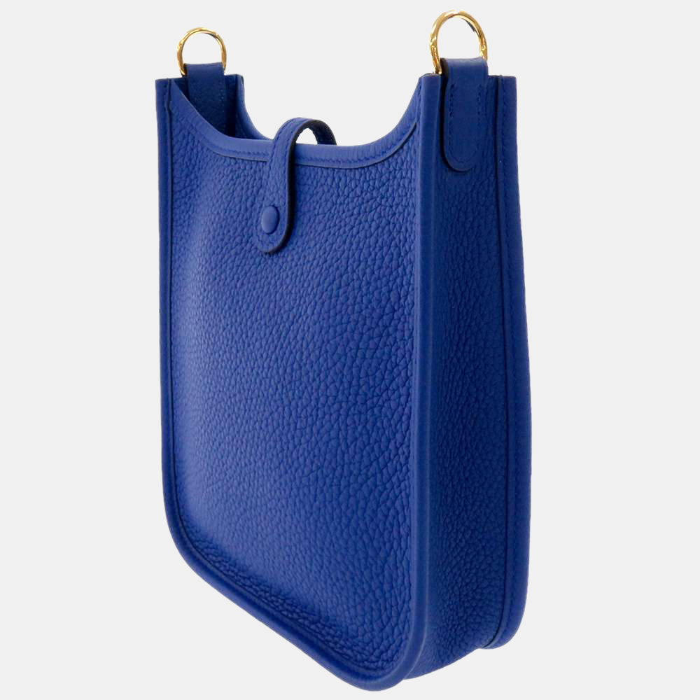 

Hermes Blue Clemence Leather Evelyn TPM Bag