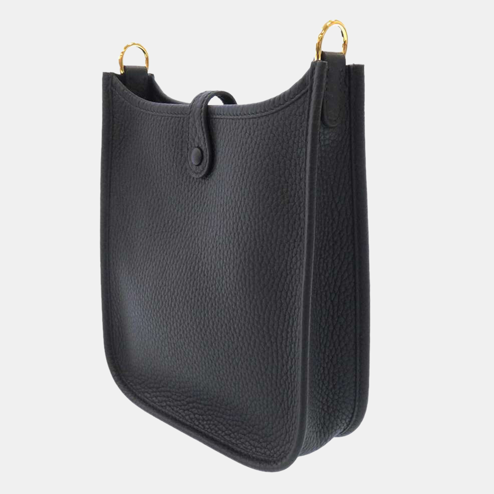 

Hermes Black Clemence Leather Evelyn TPM Bag