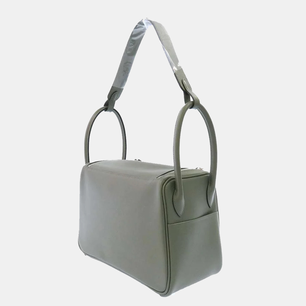 

Hermes Green Evercolor Leather Lindy 26 Bag