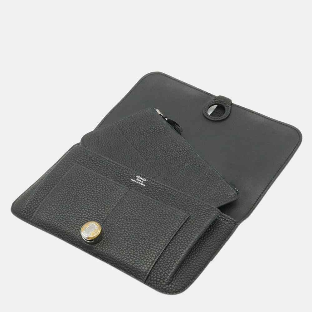 

Hermes Dogon Duo GM Bi-fold wallet Leather Noir Black
