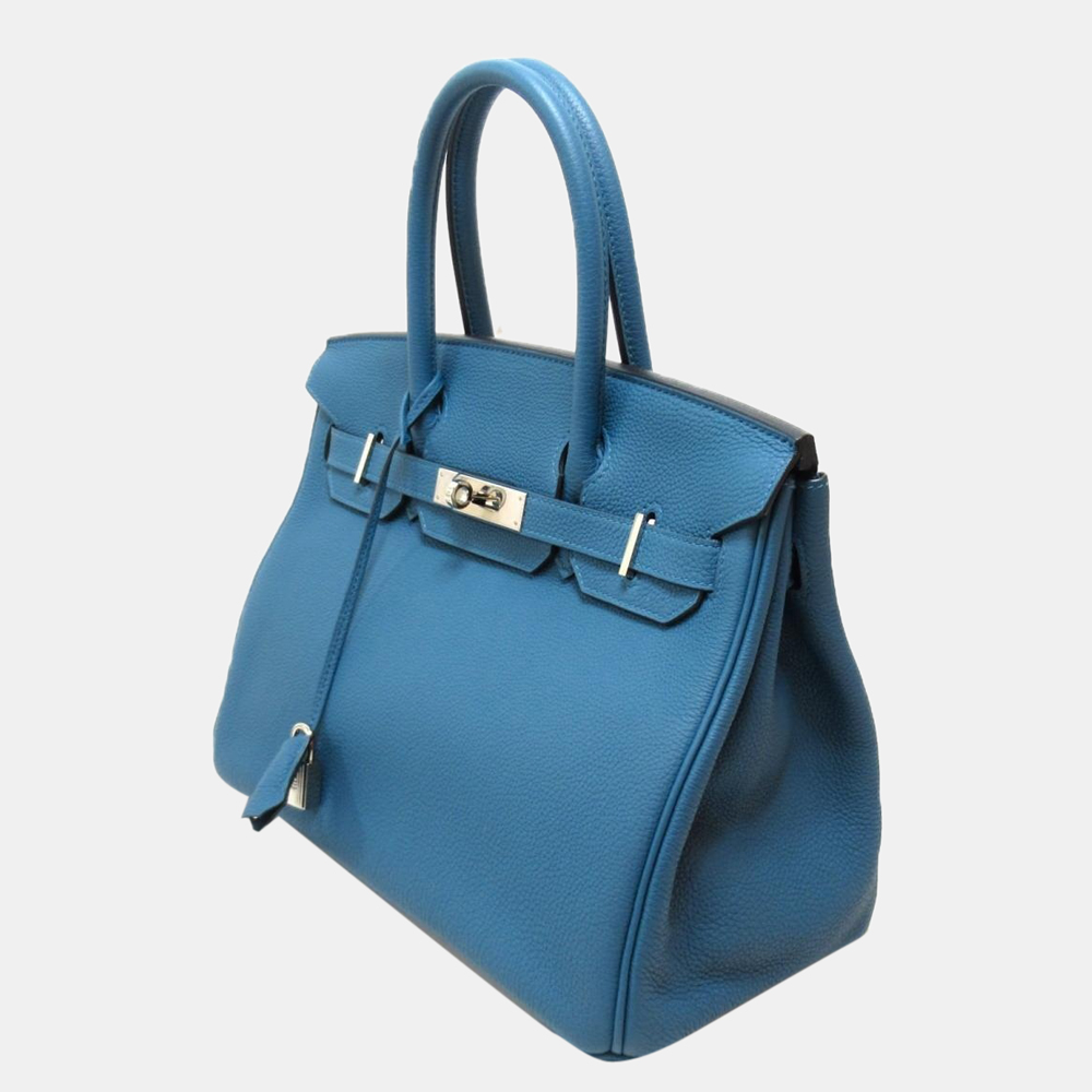 

Hermes Blue Togo Leather Palladium Hardware Birkin 30 Bag