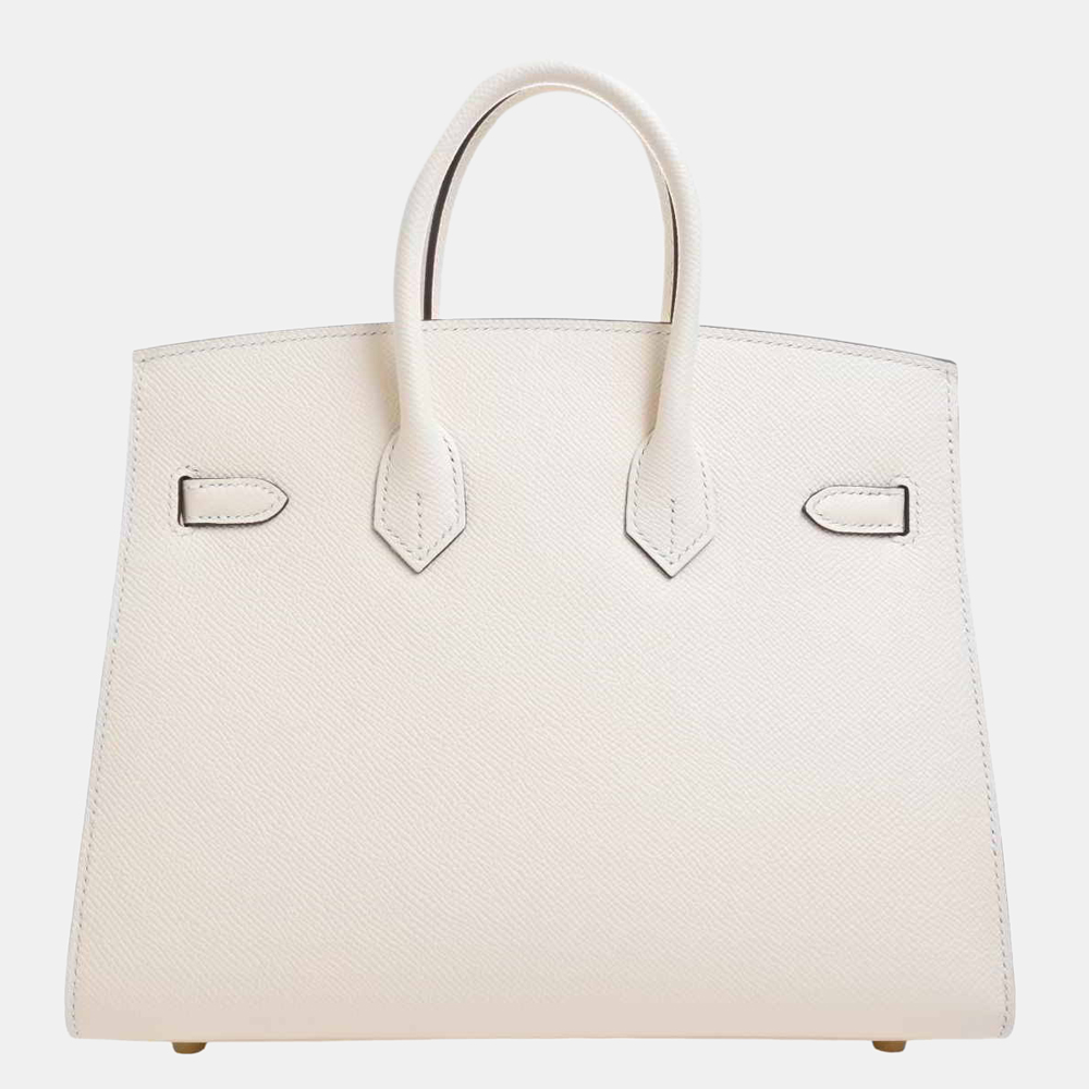 

Hermes Vaux Epson Birkin 25 Serie Handbag Ivory, Cream