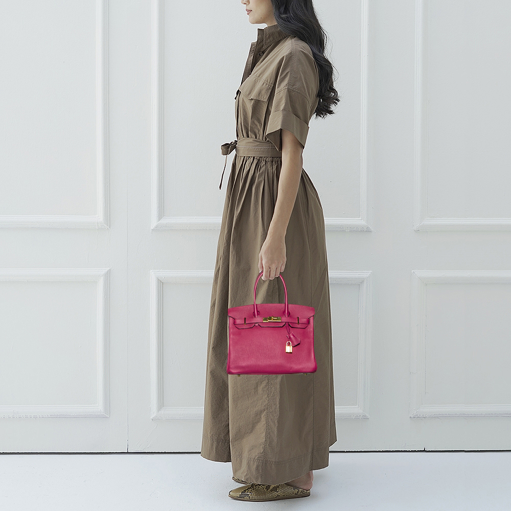 

Hermes Tosca Togo Leather Gold Hardware Birkin 30 Bag, Pink