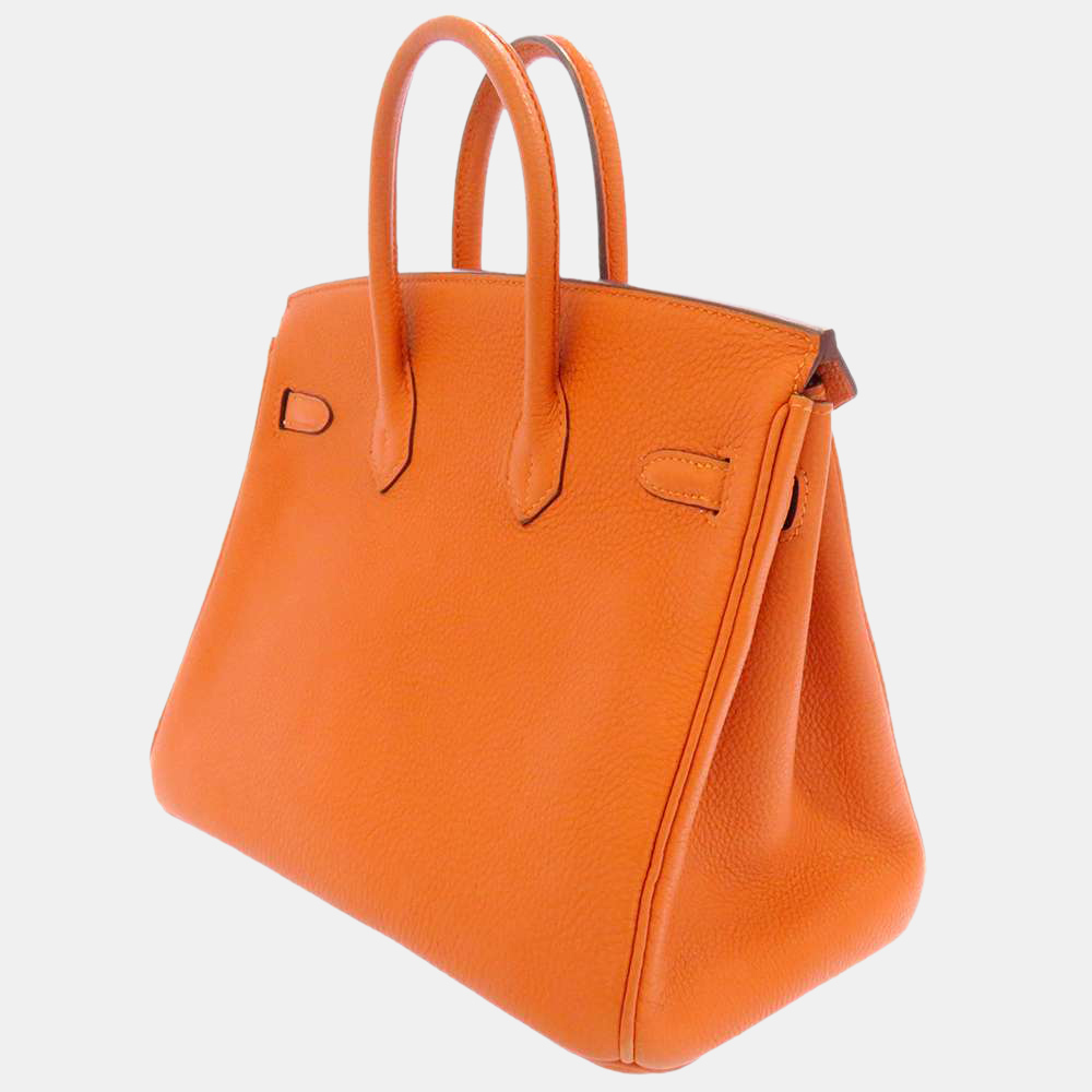 

Hermes Orange Togo Leather Palladium Hardware Birkin 25 Bag