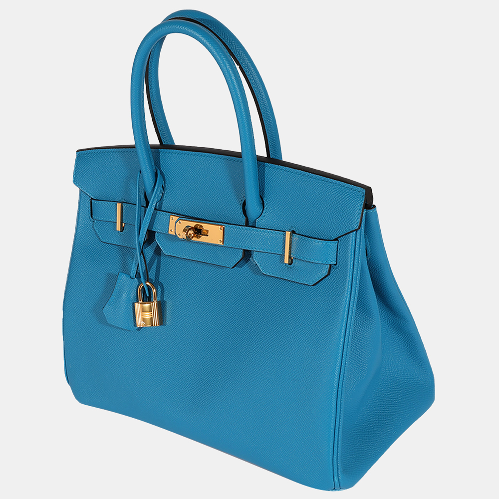 

Hermes Mykonos Epsom Birkin 30 GHW, Blue