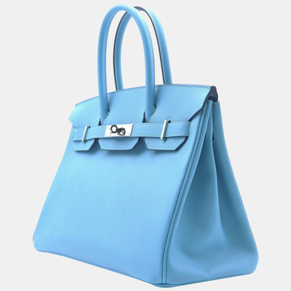 

Hermes Blue Epsom Leather Palladium Hardware Birkin 30 Bag
