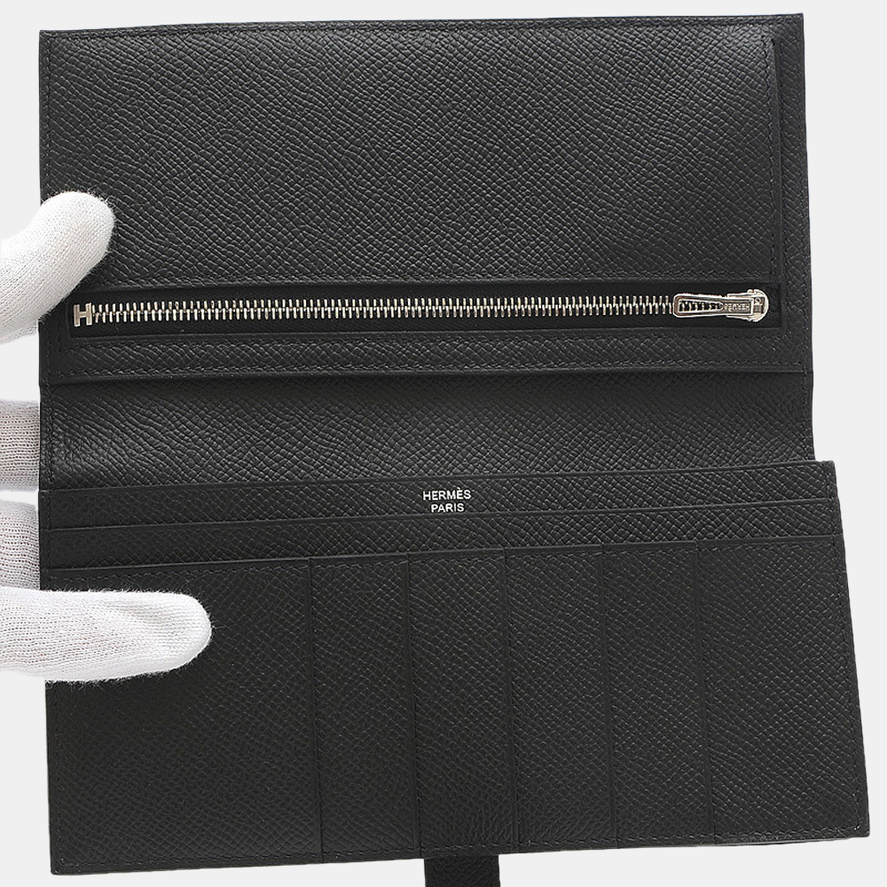 

Hermes Bearnsfre Long Wallet Monochrome Saw Black Epson Z Engraved