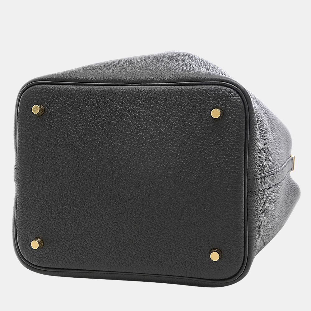 

Hermes Picotan Lock MM 22 Taurillon Clemence Black U Engraved Handbag