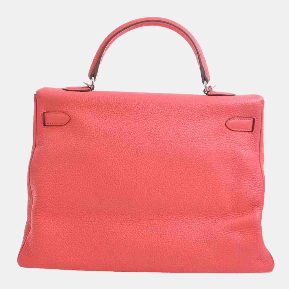 

Hermes Taurillon Clemence Kelly 35 Handbag Pink