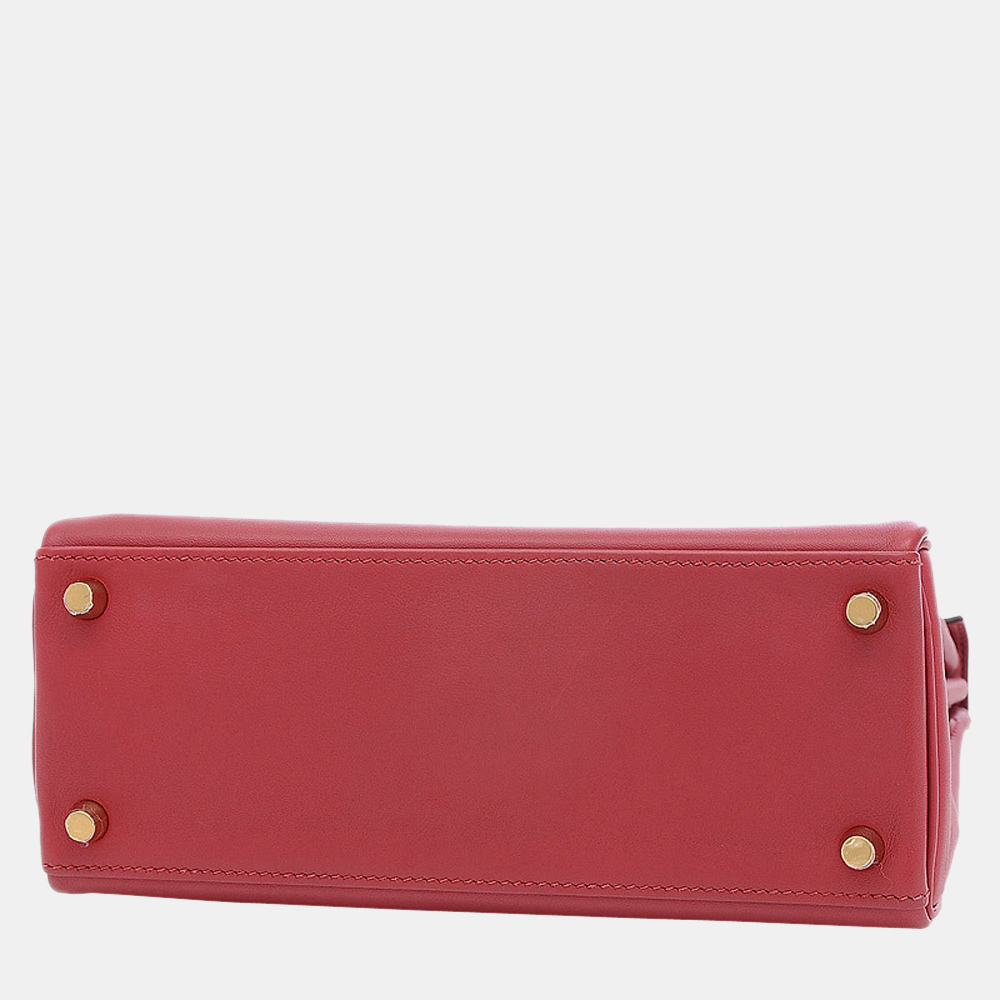 

Hermes Kelly 25 Inner Sewn Swift Rouge Glenat X Engraved Handbag, Red
