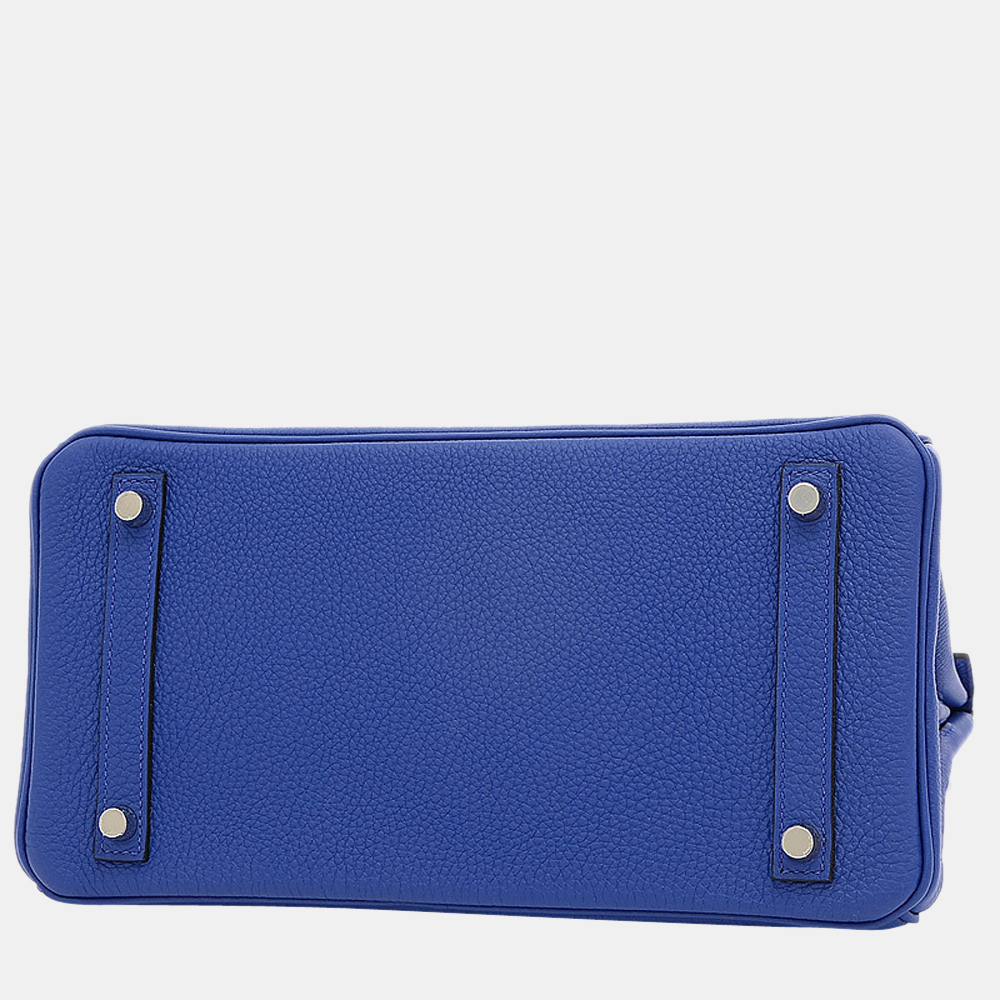 

Hermes Birkin 30 Togo Blue Electric D Engraved Handbag