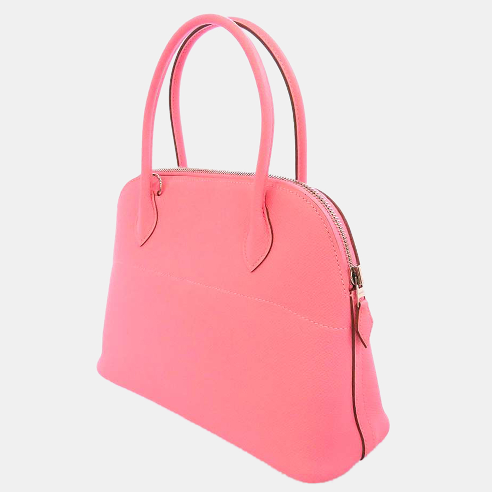 

Hermes Pink Epsom Leather Bolide 27 Satchel Bag