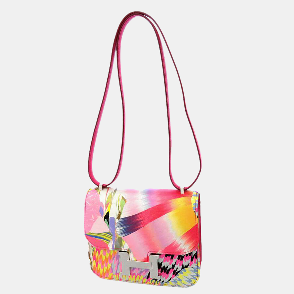 

Hermes Multi Swift Leather Constance Kyoto Marble Mini Shoulder Bag, Multicolor