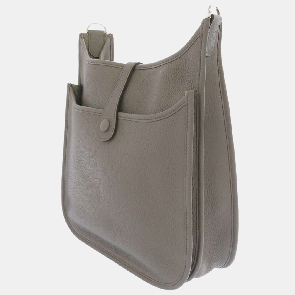 

Hermes Grey Taurillon Clemence Leather Evelyn III PM Shoulder Bag