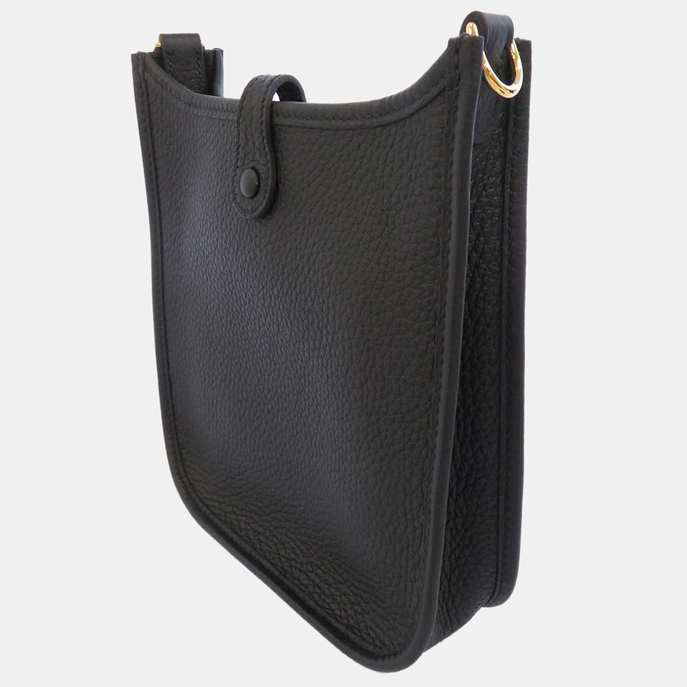 

Hermes Black Taurillon Clemence Leather Evelyn TPM Shoulder Bag